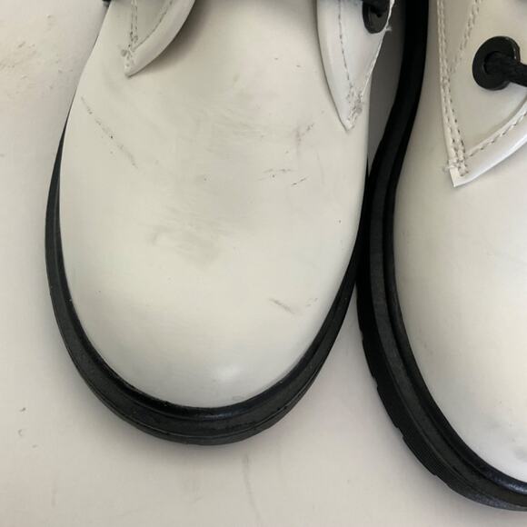 New White black Steve Madden combat boots platform chunky Y2K zip lug sole sz 5 - Picture 3 of 16